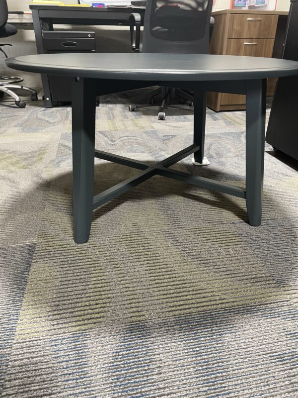 Gray Circular Coffee Table - Used, Metal | Circle or Round Breakroom Table - Image 3