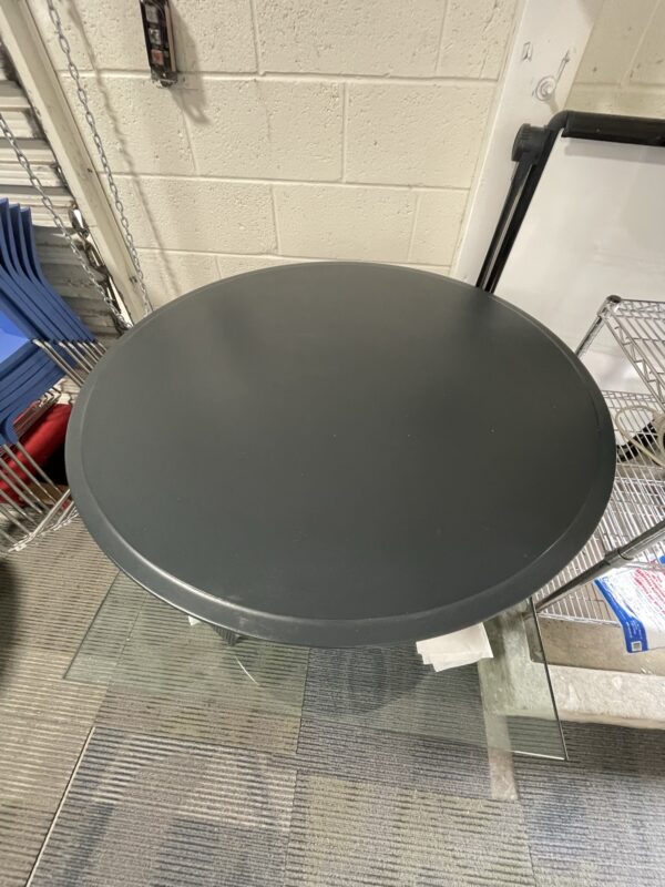 Gray Circular Coffee Table - Used, Metal | Circle or Round Breakroom Table - Image 2