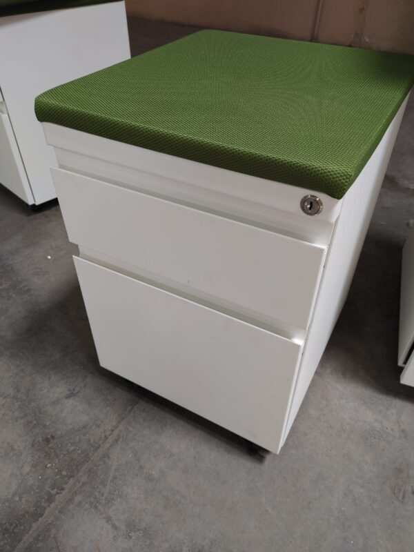 Haworth 2 Drawer Mobile Pedestal with Cushion Tops - Image 3