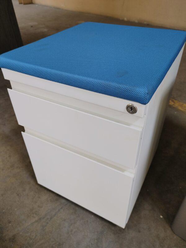 Haworth 2 Drawer Mobile Pedestal with Cushion Tops - Image 2