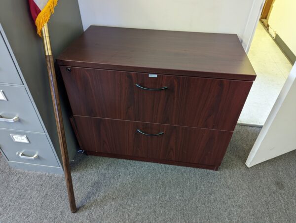 Dark Cherry Wood Lateral File Storage Unit - Image 2